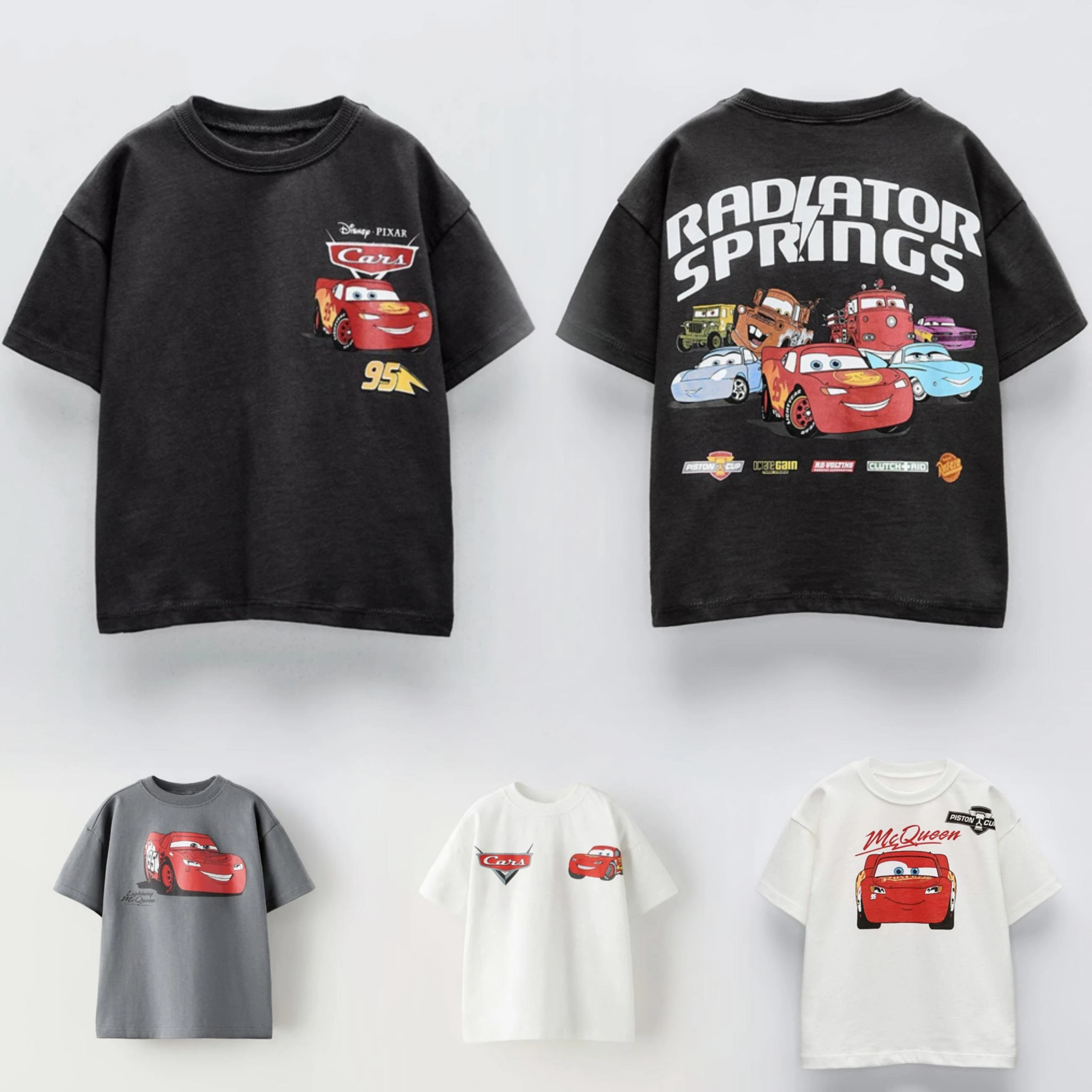 Car Cartoon Tees Tops For Boy Clothing Summer Fashion Children Short Sleeve Clothes Printed Pattern T-shirts Loose Casual Tshirt