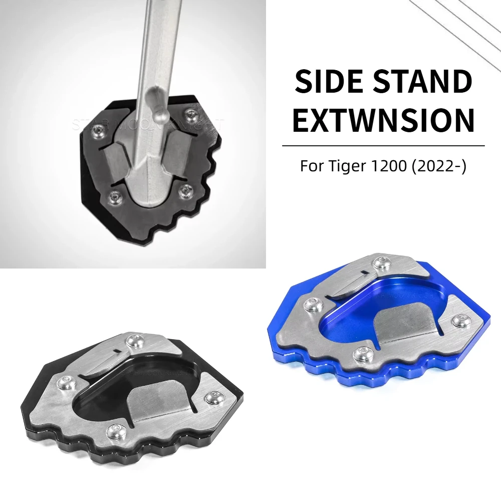 Motorcycle Side Stand Support Extension Kickstand Bracket Extension Foot Pad Base For Tiger 1200 Tiger1200 2022- Accessories