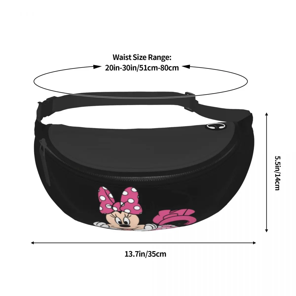 Mickey Mouse Minnie Fanny Pack para homens e mulheres, bolsa de cintura crossbody para telefone, ciclismo, camping, moda