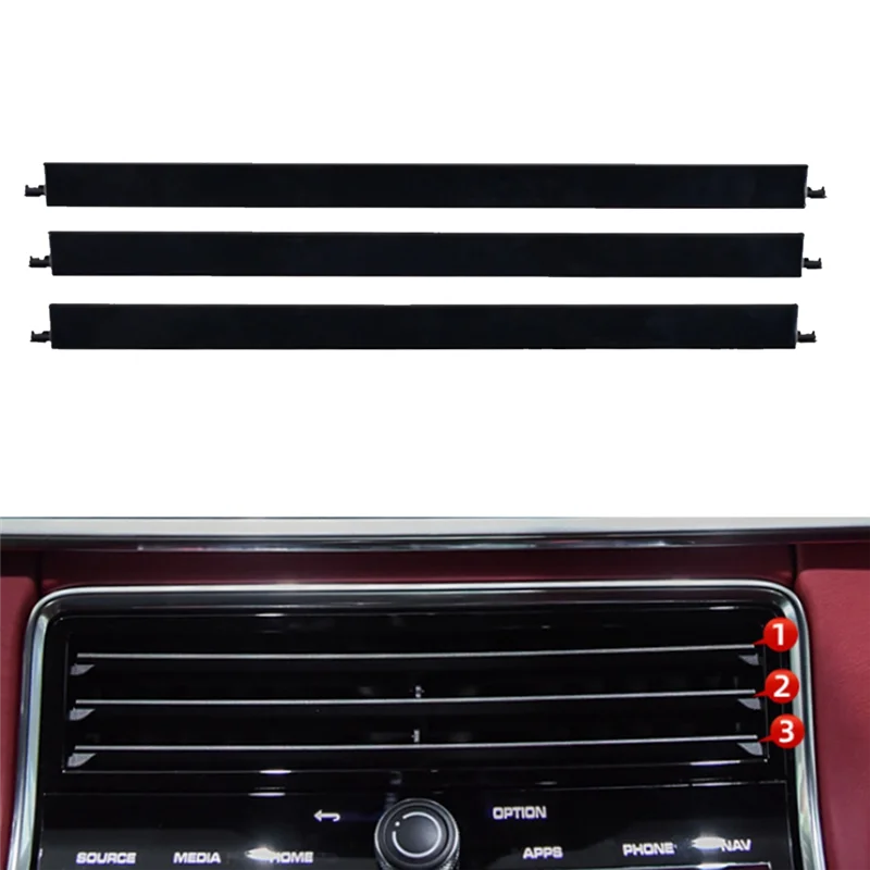 AY03-Tiras de reparo de ventilação de pá de ajuste de ventilação CA média do painel do carro 971819110 E Para Porsche Panamera 971 2017-2022