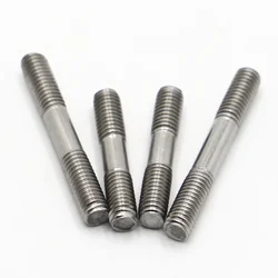 M6 M8 M10 Double End Thread Rod 304 Stainless Steel Lengthen Headless Stud Bolt Screw Tooth Stick Dual Head Threaded Bar GB901