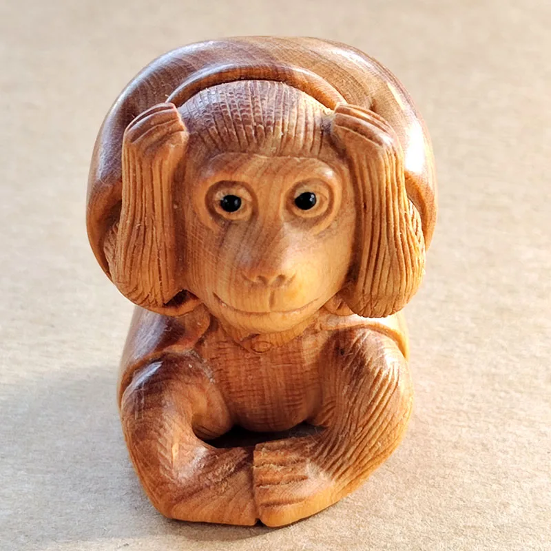 

Q4939 - 2 "ручная резьба, ящик, Netsuke-Умная обезьяна, орангутан