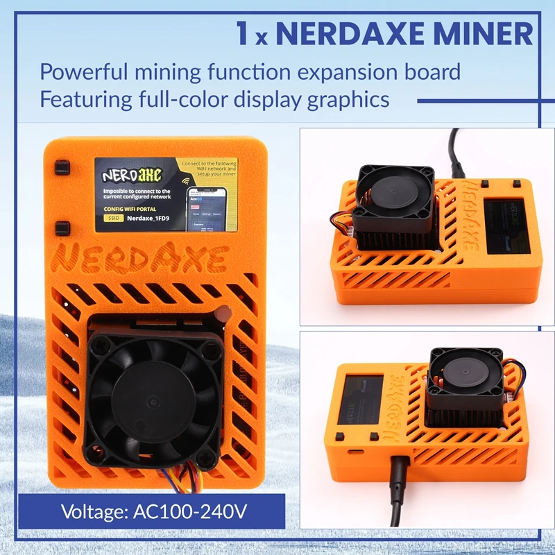 Nerdaxe Nerdminer Miner 500Gh/S BM1366 ASIC Chip Solo Lottery BTC Miner Bitaxe Lottery Mining Miner