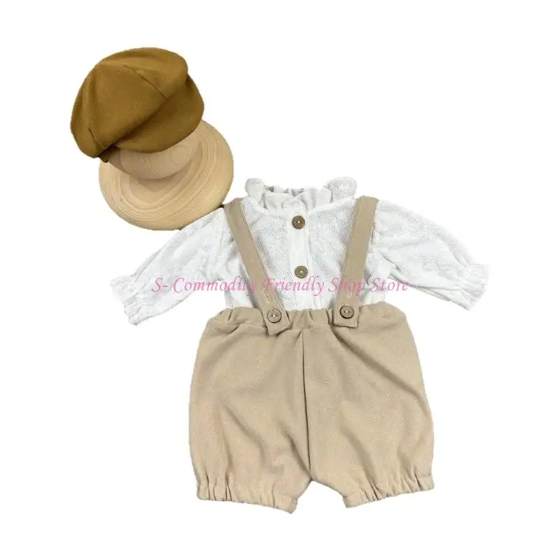 

85AE Костюм для фотосессии, берет, шапка и рубашка, брюки, наряд для малышей