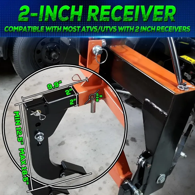 2 Inch Receiver Articulated Trencher ATV UTV Tractor Mounted Lawn Digger Attachment