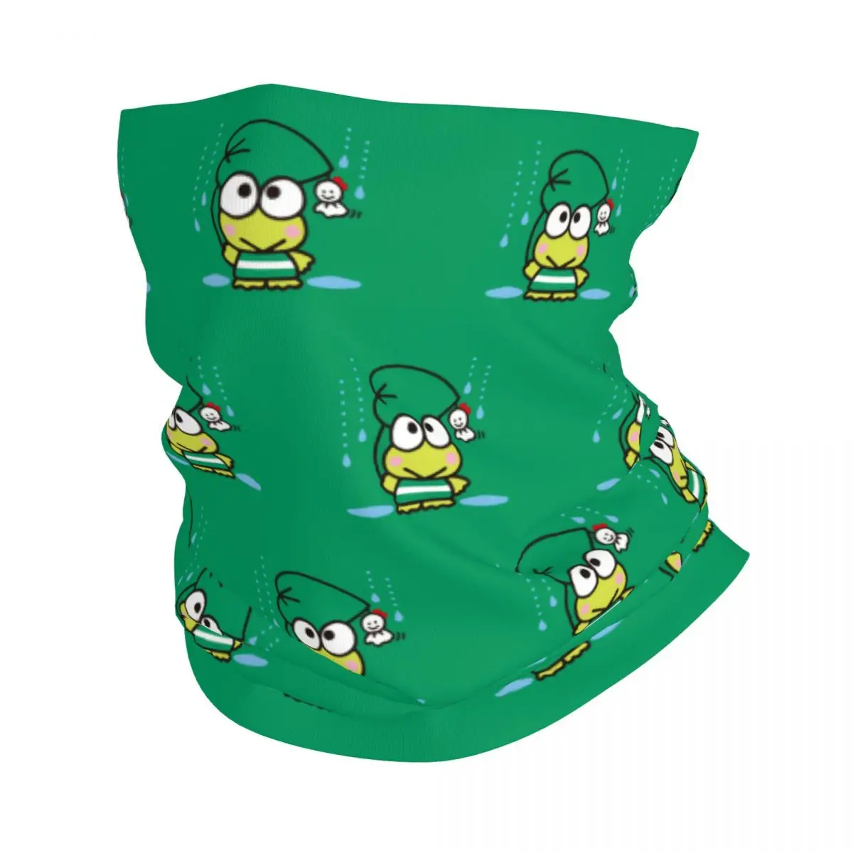 Custom Keroppi Bandana Winter Neck Warmer Women Windproof Wrap Face Scarf for Ski Comic Hot Gaiter Headband