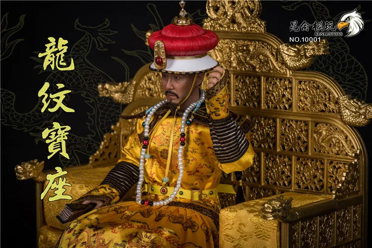 

Игрушка Kunlun 1/6 солдат Золотая краска Дракон узор трон стул, дракон модельная сцена аксессуары подходит для 12 "экшн-фигурки