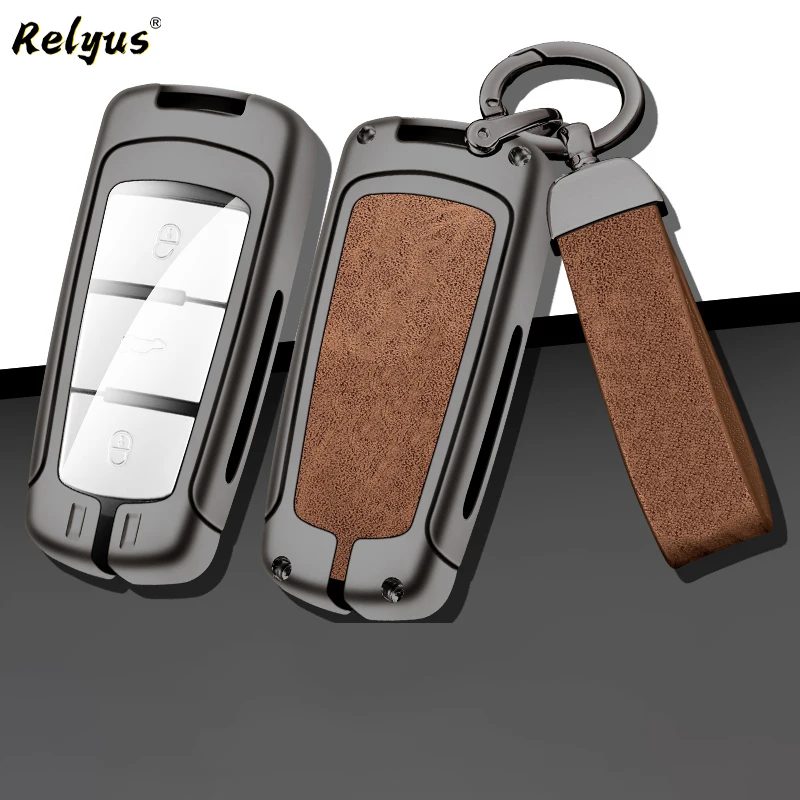 

New Alloy Leather Car Key Case Cover Holder Fob Protector Shell for Volkswagen VW CC Passat B6 B7 Passat 3C Maogotan R36 B5 B7L