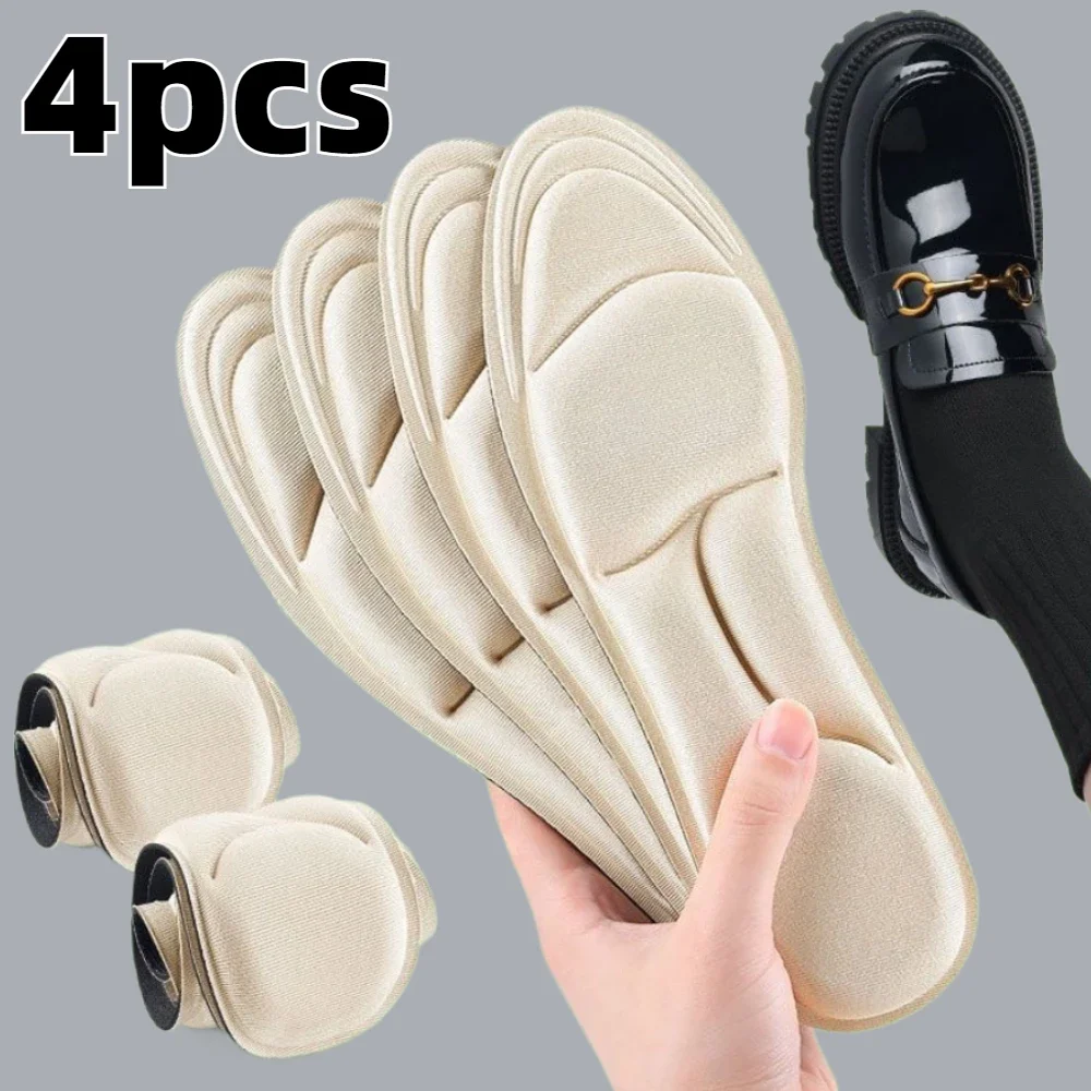 

4PCS 5D Massage Memory Foam Insoles Thickening Breathable Cushion Cushioning Comfort Suitable for High Heels Insoles