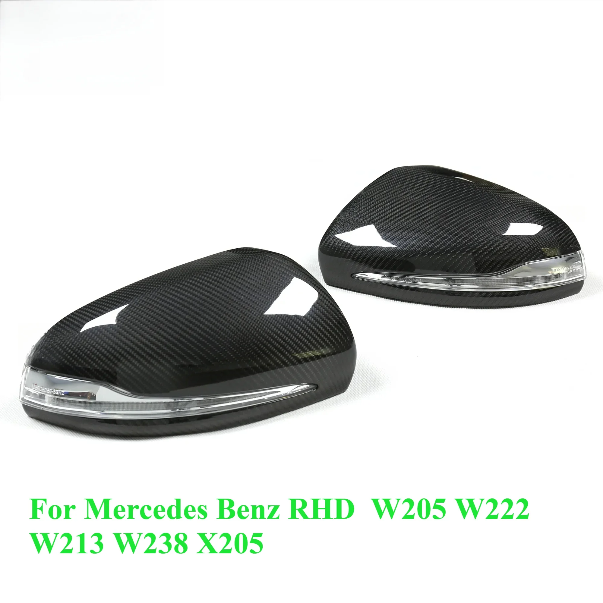

For Mercedes RHD W205 W222 W213 W238 X205 Benz C S GLC E Class Dry Carbon Mirror cover 1:1 Replace Style AMG Dry carbon caps