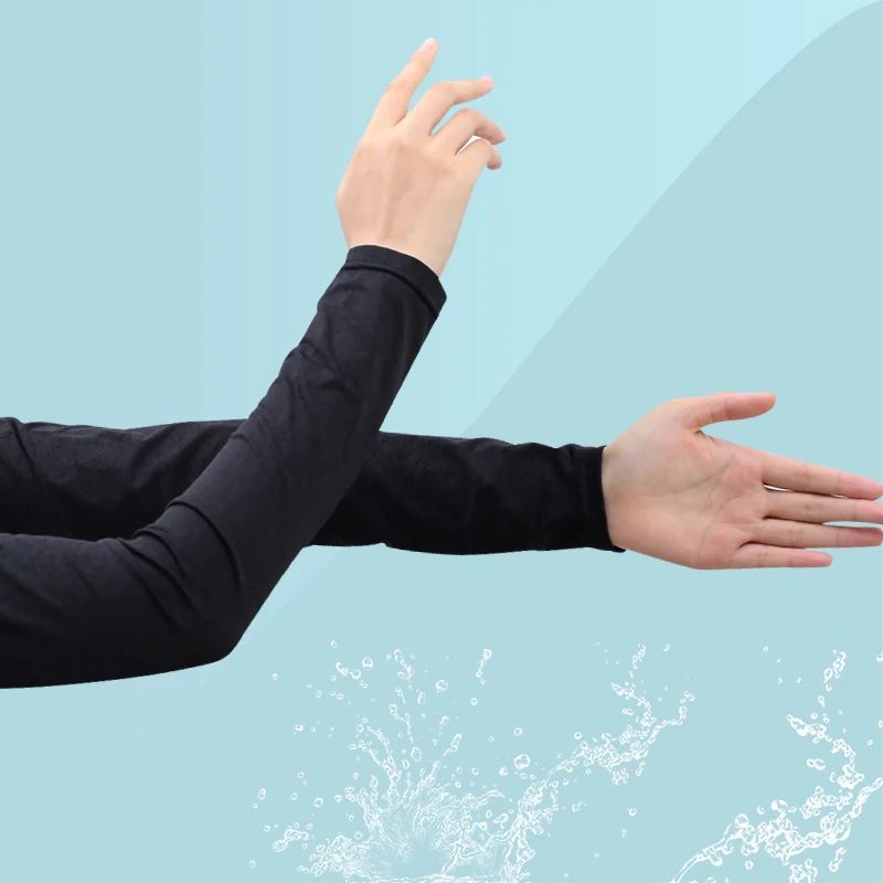 أكمام حماية من الشمس من الحرير الجليدي صيفية فضفاضة ورقيقة قابلة للتنفس وأكمام طويلة وأكمام طويلة للقيادة وركوب الخيل وأكمام ثلجية رائعة