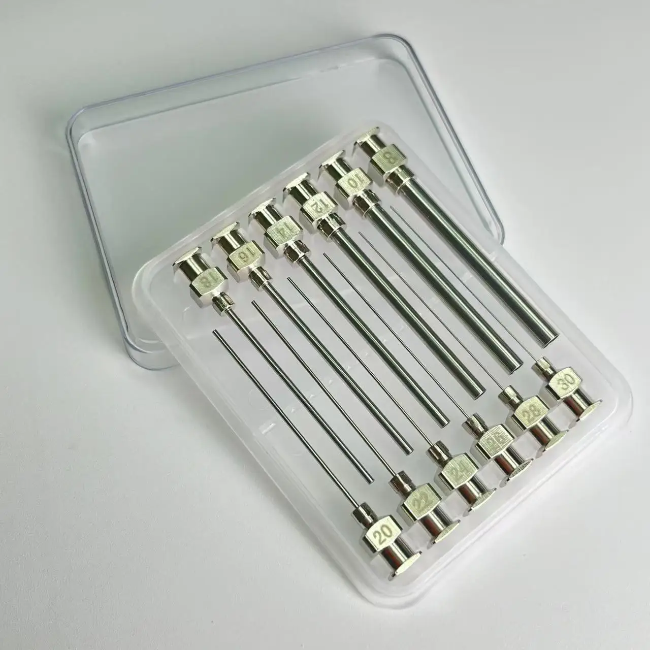 Aiguilles à pointe arrondie en acier inoxydable industriel 304, 1,5 pouce, 8-30G, 12 pièces/boîte, entièrement métalliques, pour la distribution de colle.