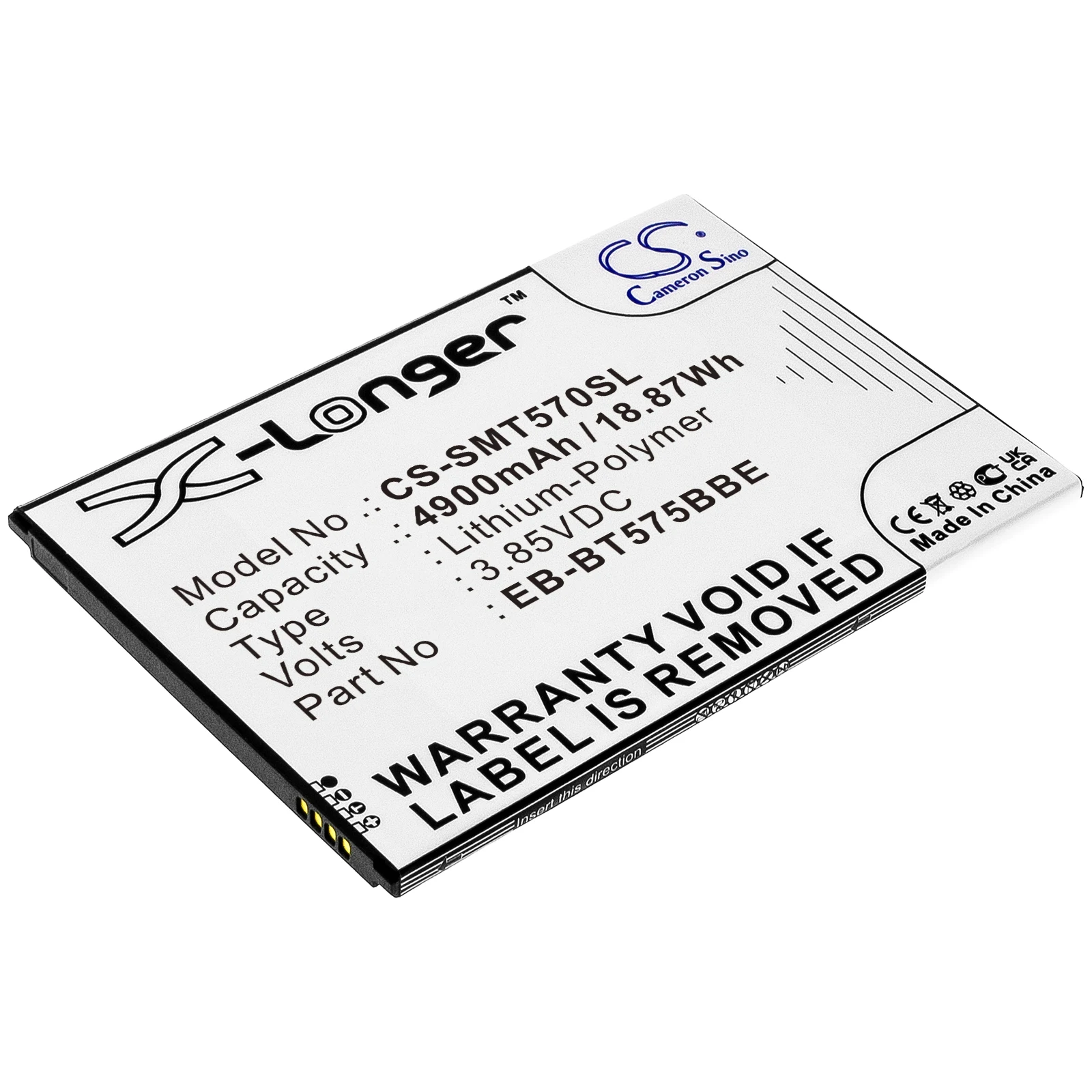 

Li-Polymer Tablet Battery for Samsung, 3.85V, 4900mAh, Compatible Models: Galaxy Tab Active 3, Galaxy Tab Active 3 8.0