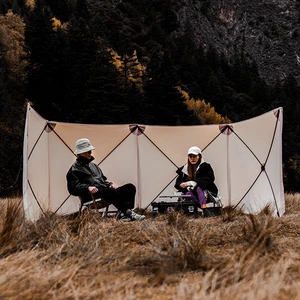 4.8 متر قابل للطي درع صامد للطي في الهواء الطلق التخييم مأوى زجاج أمامي صامد للرياح للنزهة شواء الشاطئ مسيج أفضل 8 مظلة شاطئية محمولة مبيعا - رقم 7