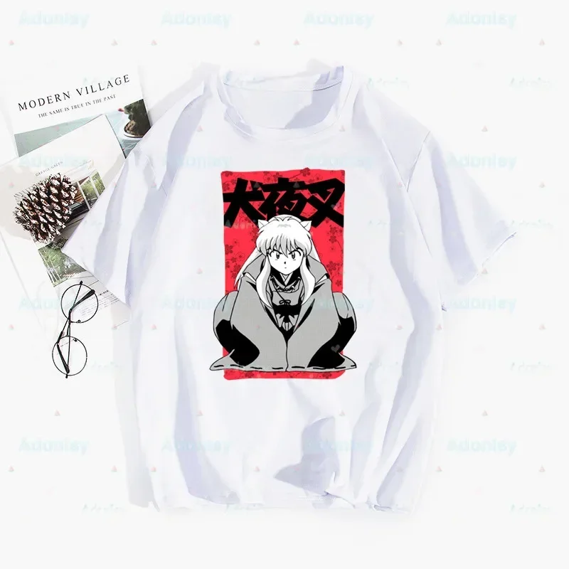 

Inuyasha Sesshoumaru Higurashi Kagome Harajuku Man T Shirts Tees Shirt Tops Design Short-Sleeved Aesthetic Anime T Shirt