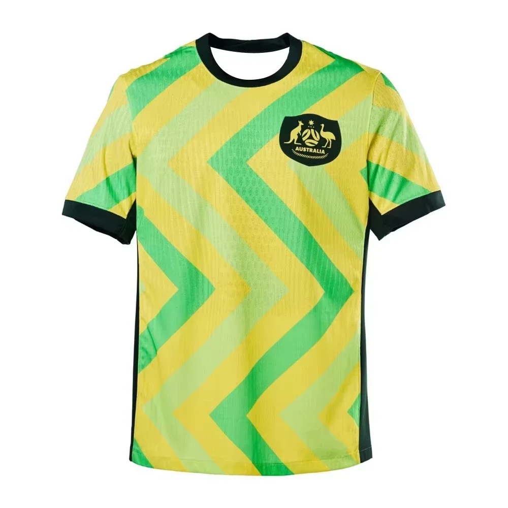 2025 أستراليا المنزل بعيدا كرة القدم جيرسي الرجال تي شيرت ثلاثية الأبعاد مطبوعة الشباب الاطفال كرة القدم التدريب موحدة التجفيف السريع المحملة الرجال الملابس #1