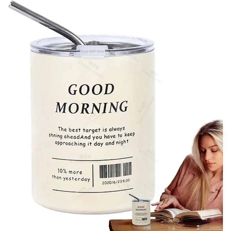 

Термокружка для кофе с вакуумной изоляцией, многоразовая, из нержавеющей стали с двойными стенками, дорожная, с соломинкой, для горячих и холодных напитков, прочная, портативная