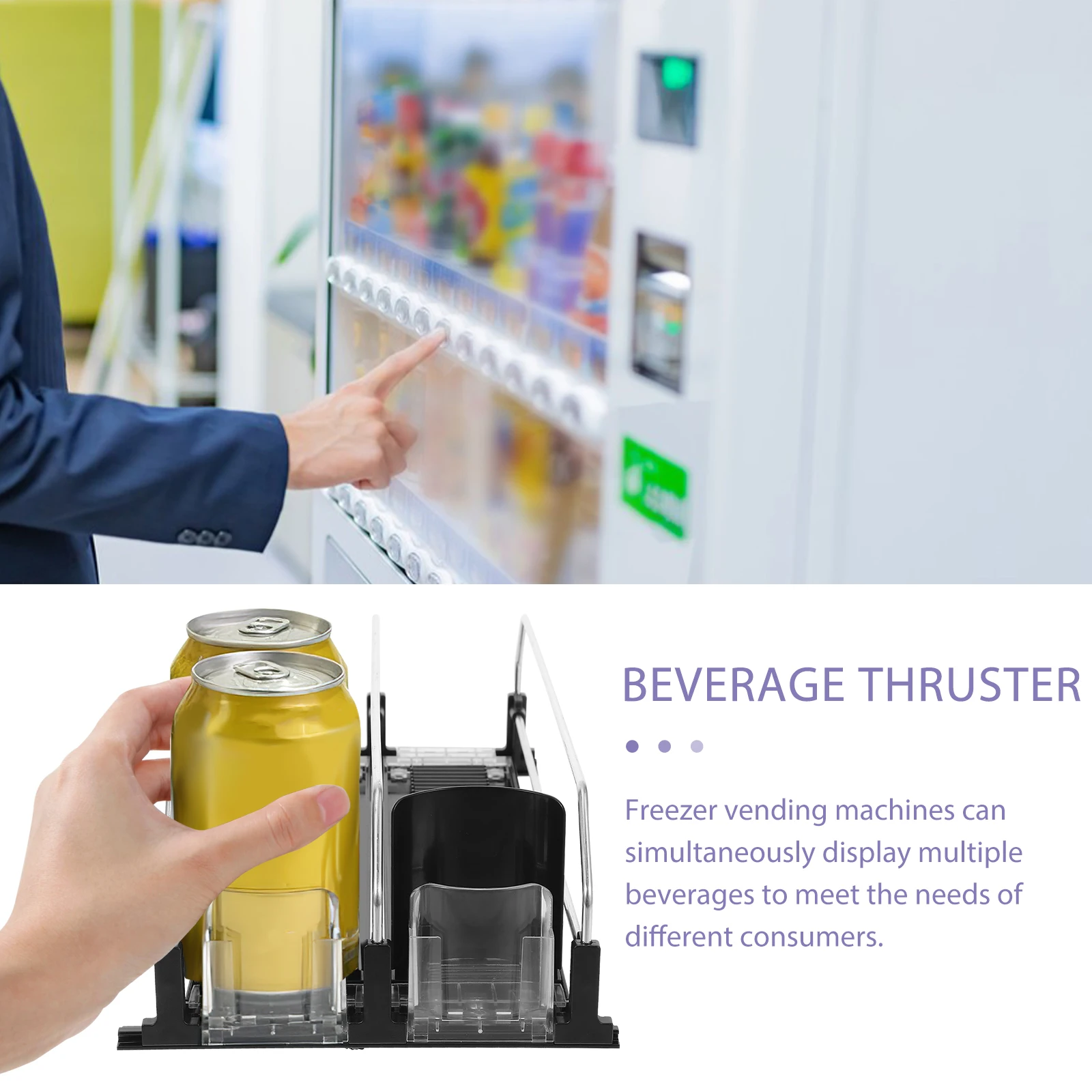 

1 Set Drinks Dispenser Sliding Tray Pusher Fridge Soda Organizer Refrigerator Can Dispenser Self-Replenishment Beverage Pusher