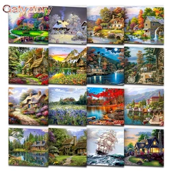 GATYZTORY Diy Oil Painting By Numbers Landscape By Numbers Acrylic Paint Modern Wall Pictures Hand Painted Canvas For Home Decor