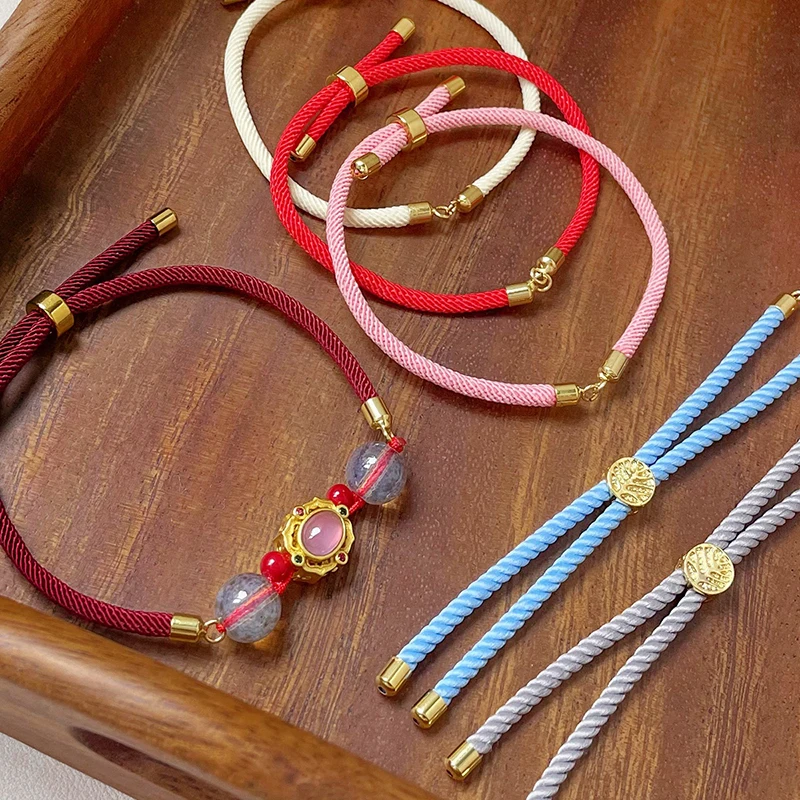 1pcs Adjustable Rope Semi-finished Beaded Bracelet Bracelet Braided Rope Accessories Materials