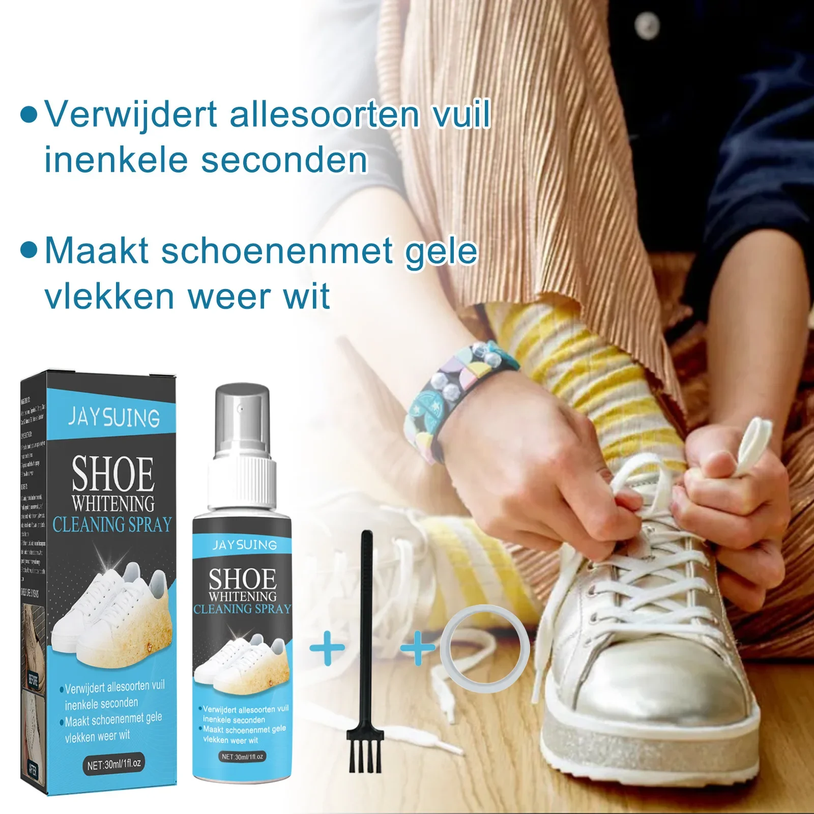 White Shoes Cleaner Spray with Brush Shoe Stain Yellow Edge Remover Sneakers Shoes Polish Cleaning Whitening Shoes Cleaner Kit