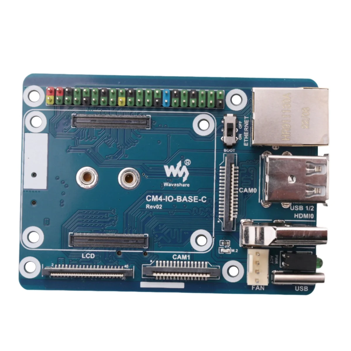 Waveshare CM4-IO-BASE-C Expansion Board for Raspberry Pi CM4 Basic Expansion Board Advanced Version RJ45+M.2 M KEY