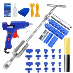 Car Body Dent Repair Tool Kit with Slide Hammer T-bar Dent Puller Suction Cup Mechanic for Automobile Hail Dent Remover