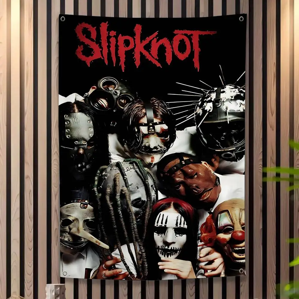 Band S-Slipknot Poster Self-Stick DIY Flag For Family Group Photo Living Room Home Dorm Decor Wall Art Decor Banner