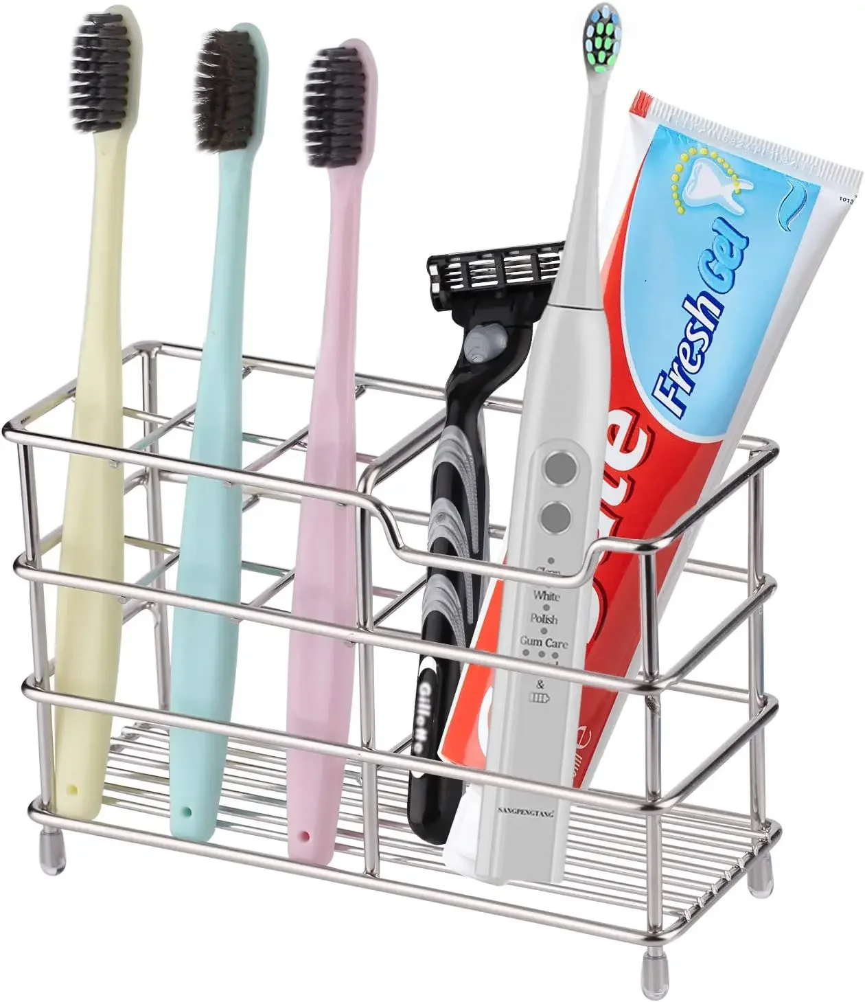

Toothbrush Holder for Bathroom - Stainless Steel Toothpaste Holder Stand, for Electric Toothbrush Stand Organizer Accessories