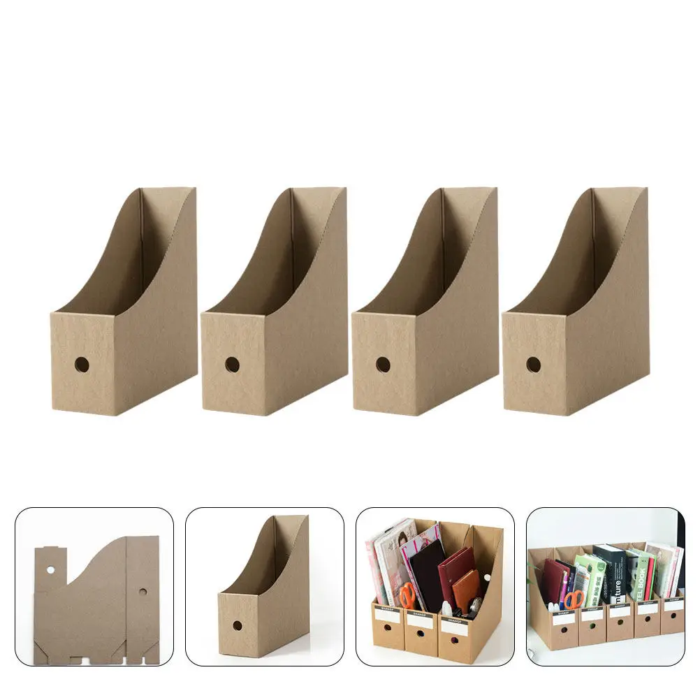 

4Pcs Heavy Duty File Storage Box Made of Premium Materials for Documents Magazines Certificates Organized Desktop Storage Case