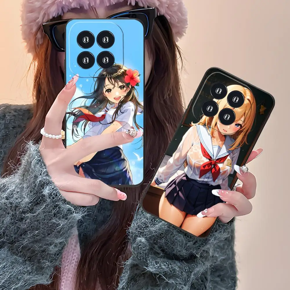 JK زي مدرسي فتاة جراب هاتف ل Xiaomi 15 14 13 12 Mi 11 T Ultra Lite Pro S X 5G الطباعة الملونة واقية جميلة فاخرة #1