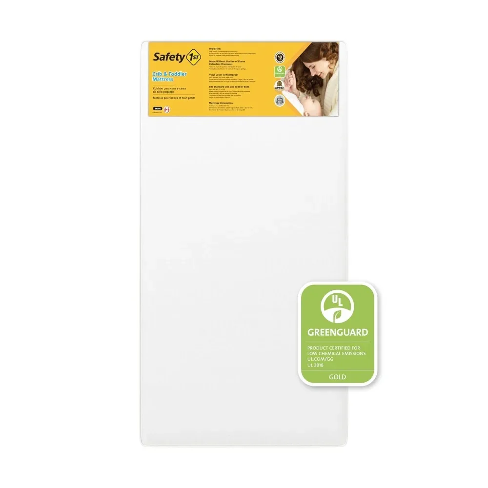 

Heavenly Dreams Baby Crib & Toddler Bed Mattress, Waterproof Cover, Firm, Fits Standard Size Cribs & Toddler Beds, White