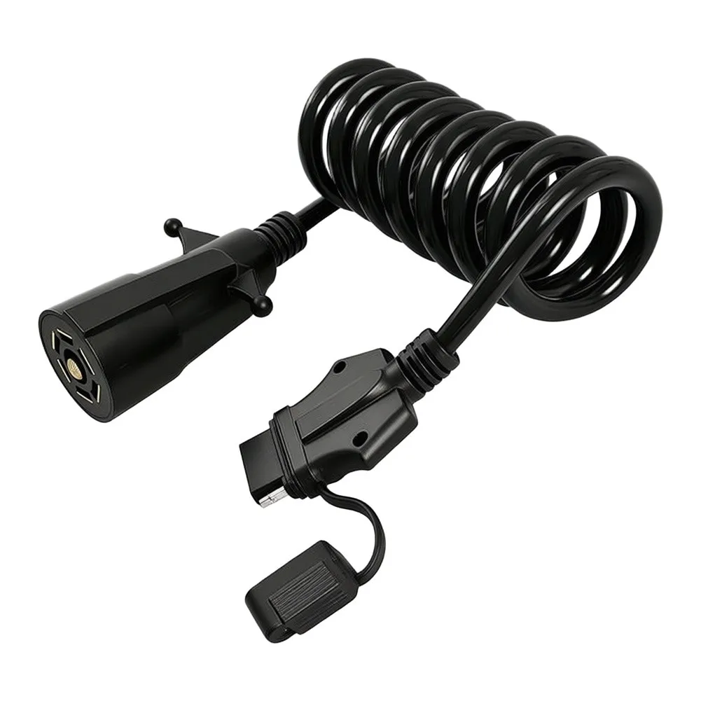 5 Foot 7-Pin to 5-Flat Trailer Wiring Adapter with High Flexibility PU Jacket Pure Copper Core and Anti-Slip Connector Housing