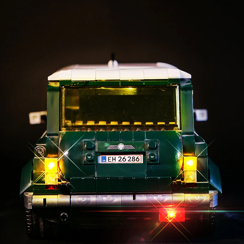 10242 미니 쿠퍼 빌딩 블록 모델 클래식 자동차 원격 조명 팬 및 디스플레이 용 액세서리와 호환되는 LED 조명 키트