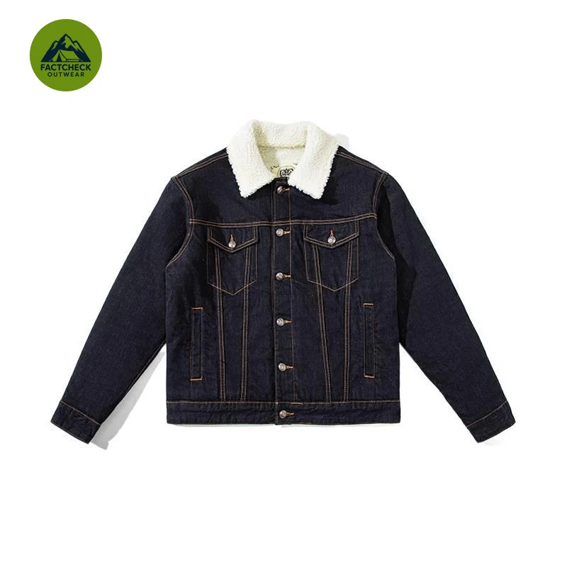 FACTCHECK EU US Size Luxury Quality Denim Jacket 350g Lambwool Fleece-Lined Autumn Winter Vintage Work Warm Jacket view 5