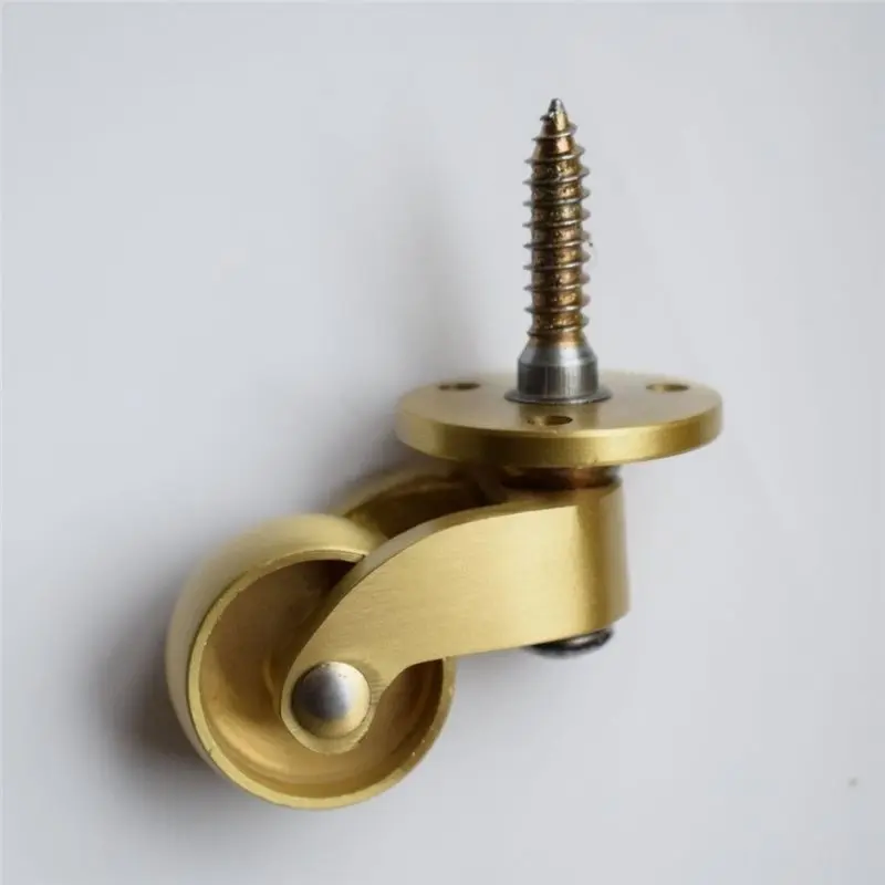 BAAR-Brass Threaded Stem Casters 4-Pack 360° Rotation For Furniture, Cabinets, Sofas-Chairs, Trolleys-Trunk Boxes Wheels