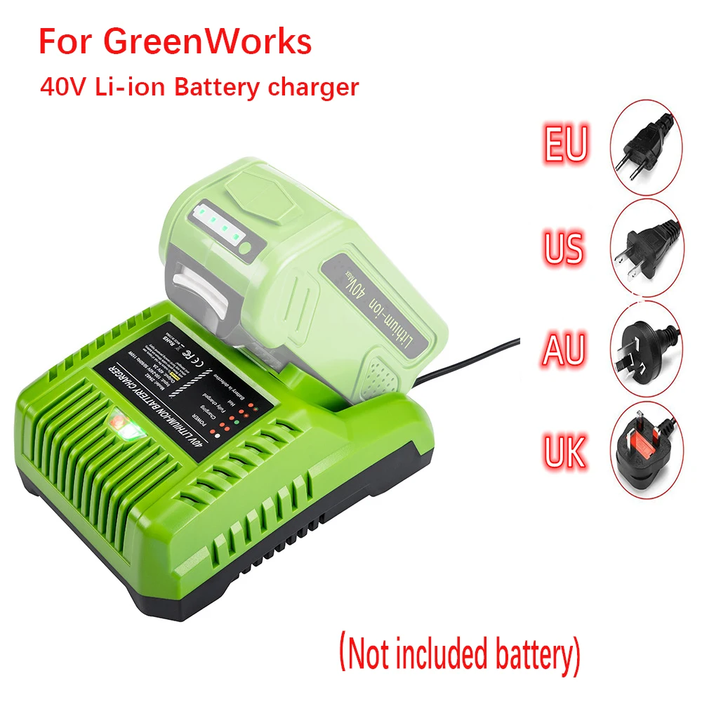 Newest 40V Lithium Battery Charger 29482 For GreenWorks 40V Li-ion battery 29472 ST40B410 BA40L210 STBA40B210 29462 20262 29282