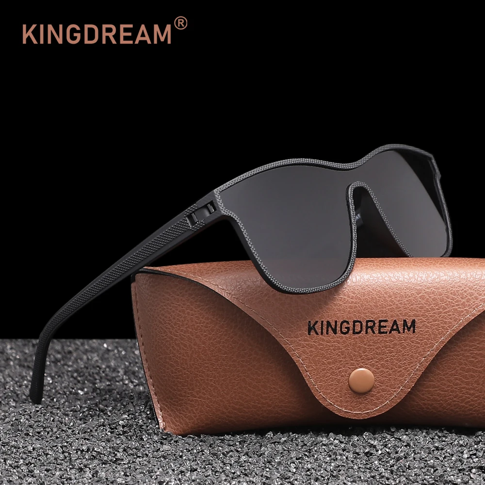 KINGDREAM Conjoined Lenses Sunglasses For Men Women Driving Travel Eyewear PC Frame Polarized UV400 Glasses