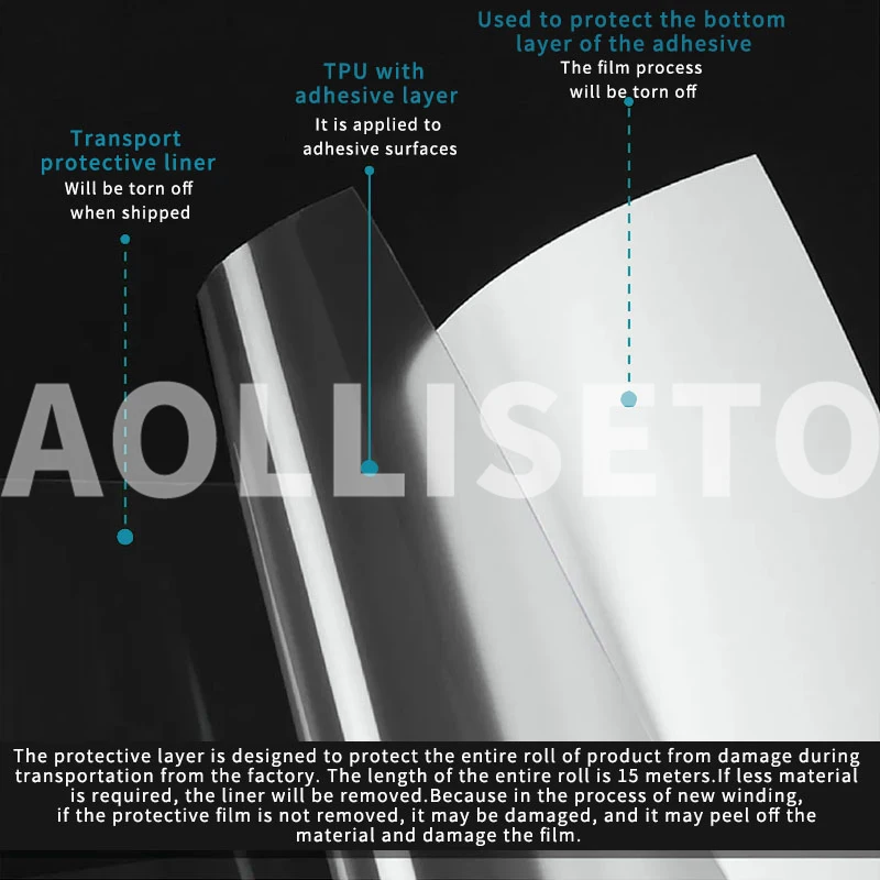 ملصق طبقة حماية من مادة TPU شبه شفاف ppf لجسم السيارة وطلاء حافة باب السيارة ومضاد للخدش وحماية الدراجة الهوائية #2