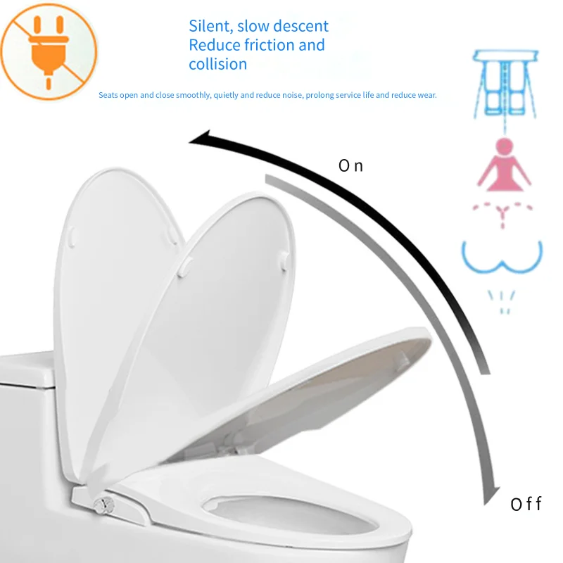 No Power Water Pressure Adjustable Manual Bidet Toilet Seat Dual Nozzle Self‑Cleaning Feminine and Hip Washing Toilet Bidet Lid