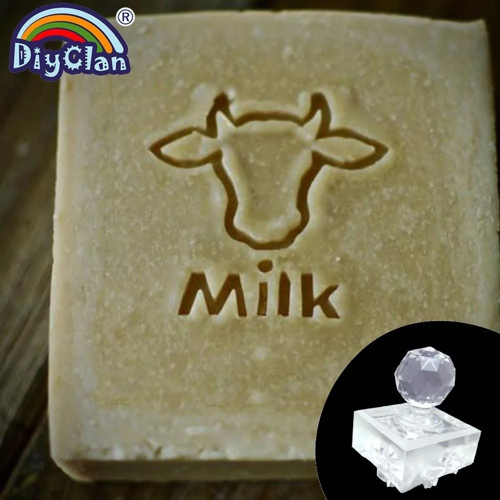 Diy Milk Natural Soap Stamp Goat Milk Handmade Organic Glass Soap Making Mold Bottle Shape Acrylic Custom Animal Series Gifts