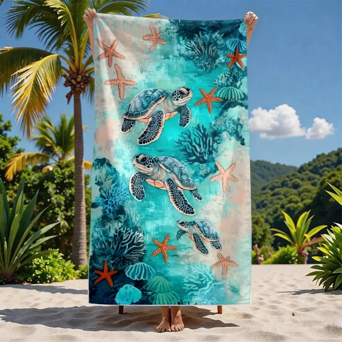 Oversized Sand-Free Microfiber Beach Towel, Absorbent Lightweight, Bohemian Beach Gym Travel Towel