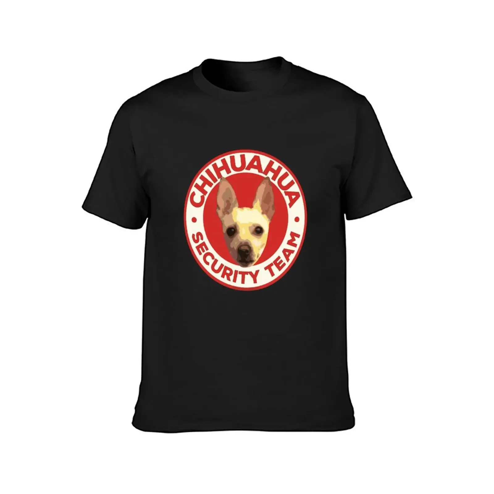 Chihuahua Security Team Cute Dog Face Red Badge Design T-Shirt anime figures topping blue archive mens t shirt graphic