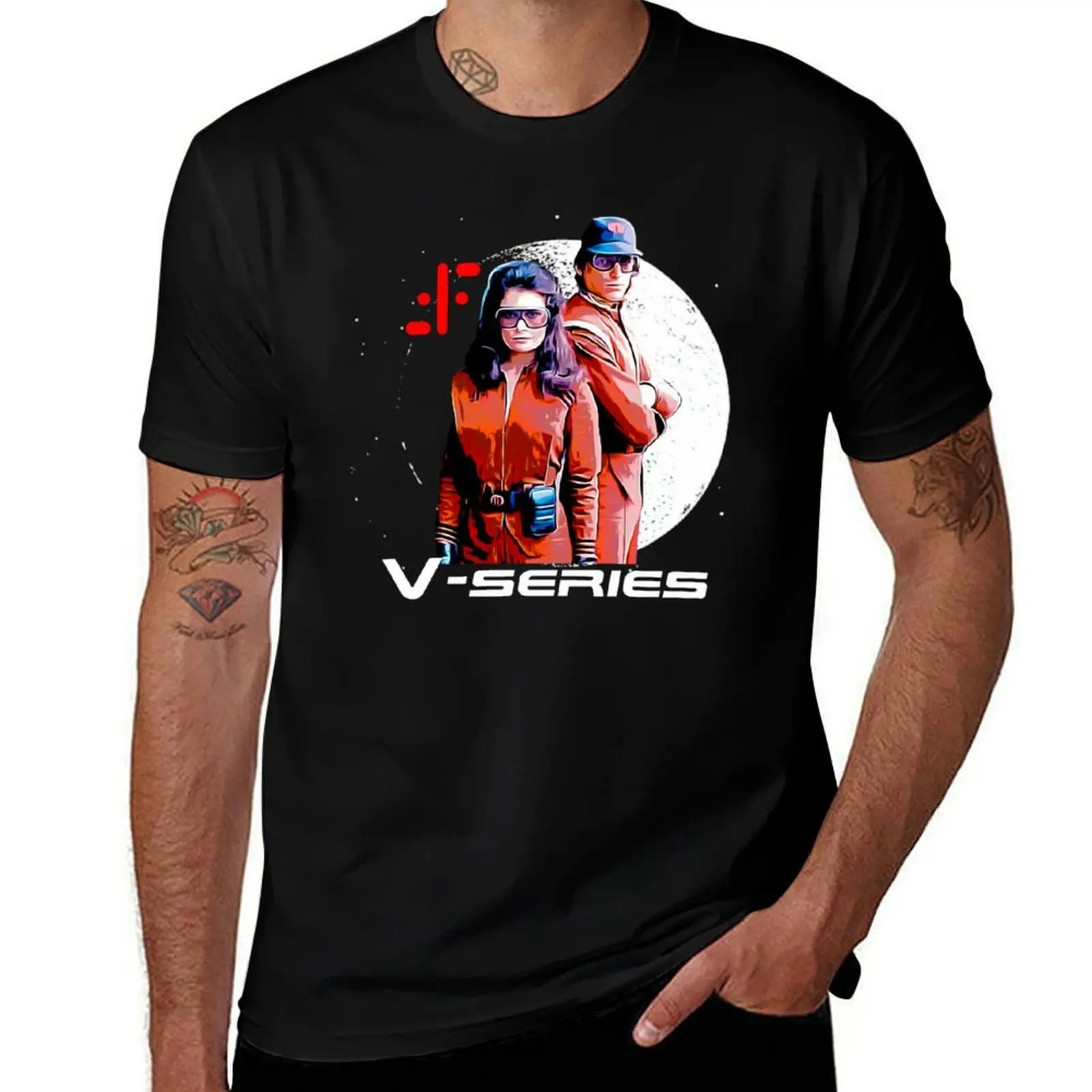 الزوار V 80s المسلسل التلفزيوني تي شيرت رجل تي شيرت للرجال عادية القطن التي شيرت 100% تي شيرت للرجل القطن تي شيرتات عجيبة #5