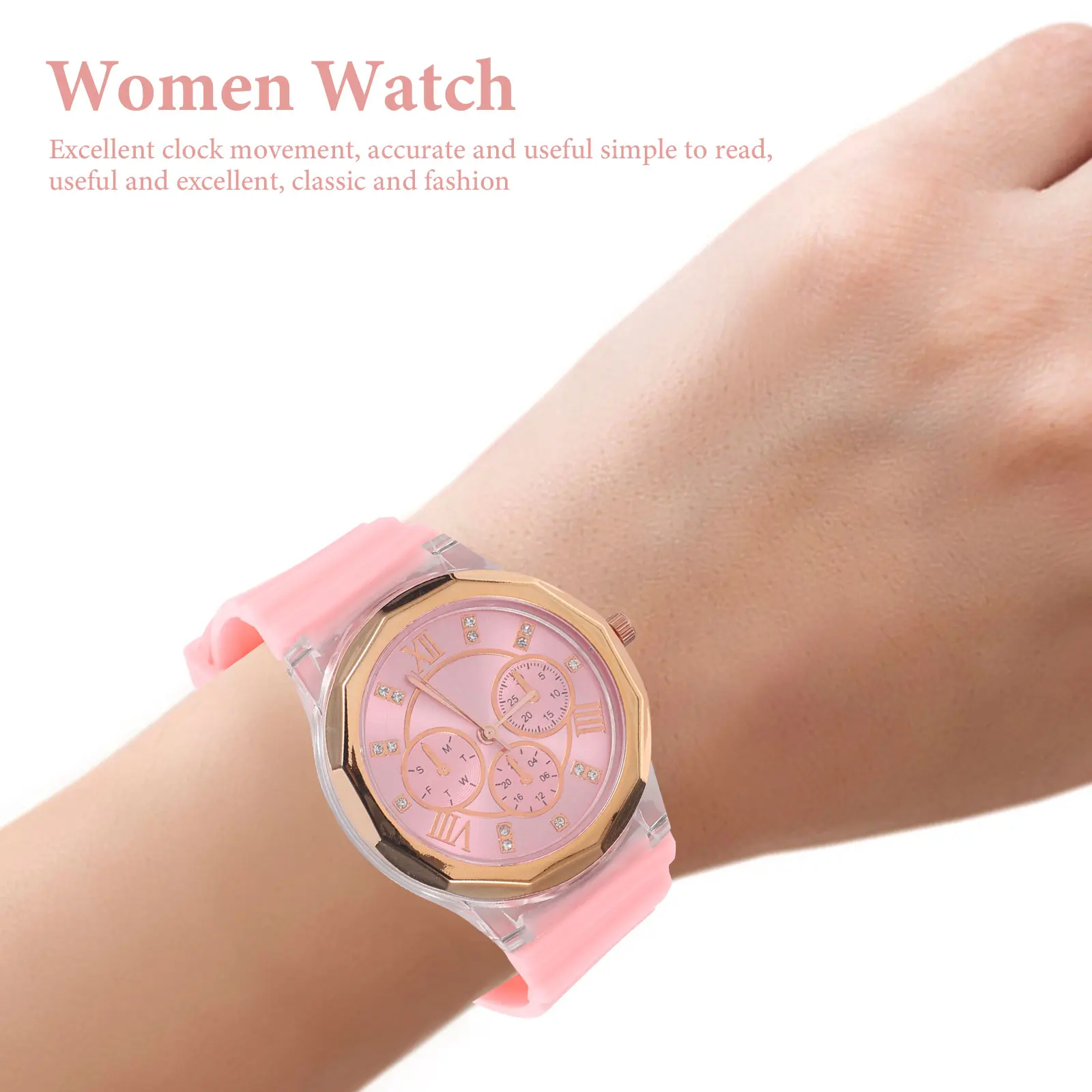 Кварцевые часы Оранжевые силиконовые часы с бабочками Ремешок для часов с узором Наручные часы Женские часы с камнем