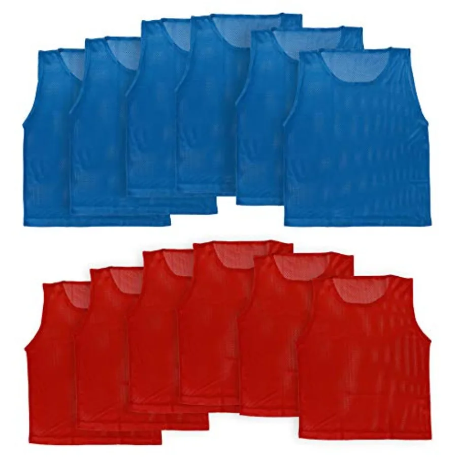 

LITEMESH Pinnies Set of 12/24 Practice Vests Youth Pinnies, Pennies for Sports Youth, and Scrimmage Vests