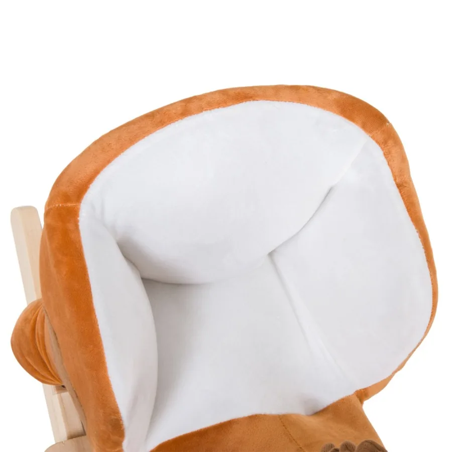 Ride On Horse à bascule en peluche, jouet animal, bascule en bois robuste avec chansons pour garçons ou filles