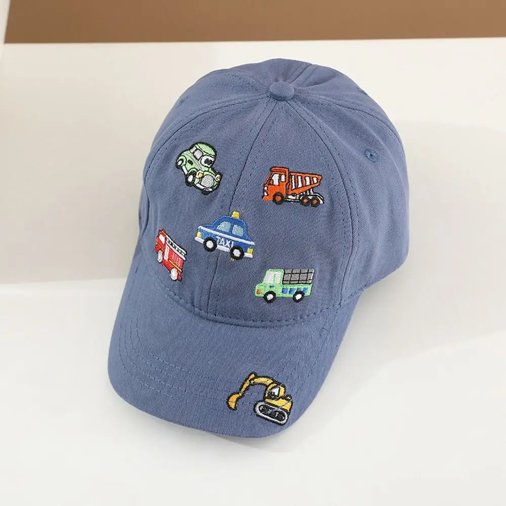 Gorra de béisbol bordada con diseño de coche pequeño y bonito, gorra con visera para bebé, gorra de camionero para niños, primavera y otoño