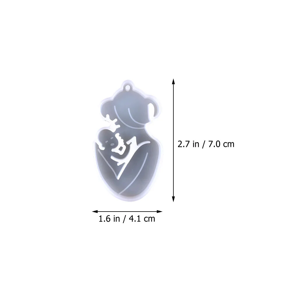 3 Pcs Epoxy Mold Key Rings Mother's Day Keychain Safe Silicone Molds DIY Modeling Gift Silica Gel Baby Pendant