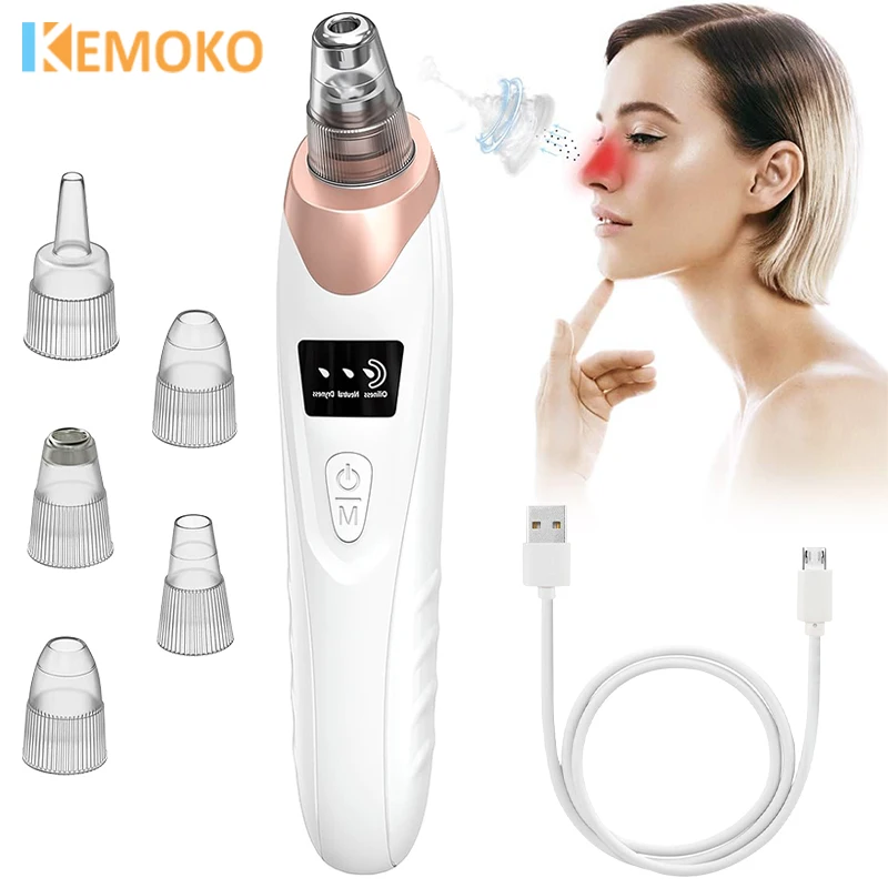 

Electric Vacuum Blackhead Remover Dead Skin Acne Black Remover Facial Cleaning Tool Face Cleansing Beauty Machine Rechargeable